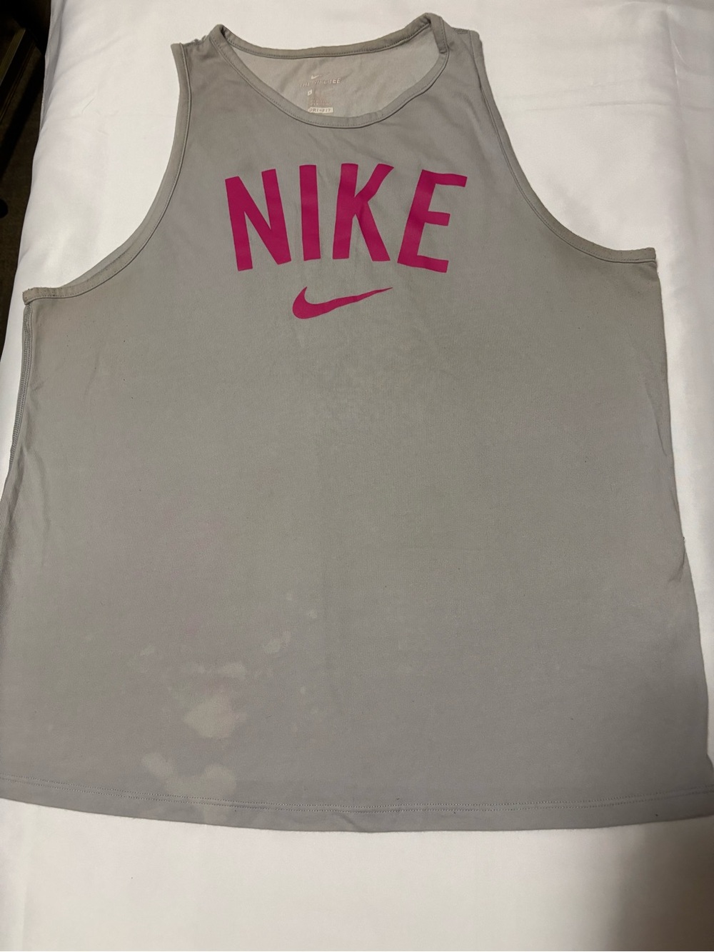 Nike Gray Tank Top with Pink Logo for Kids